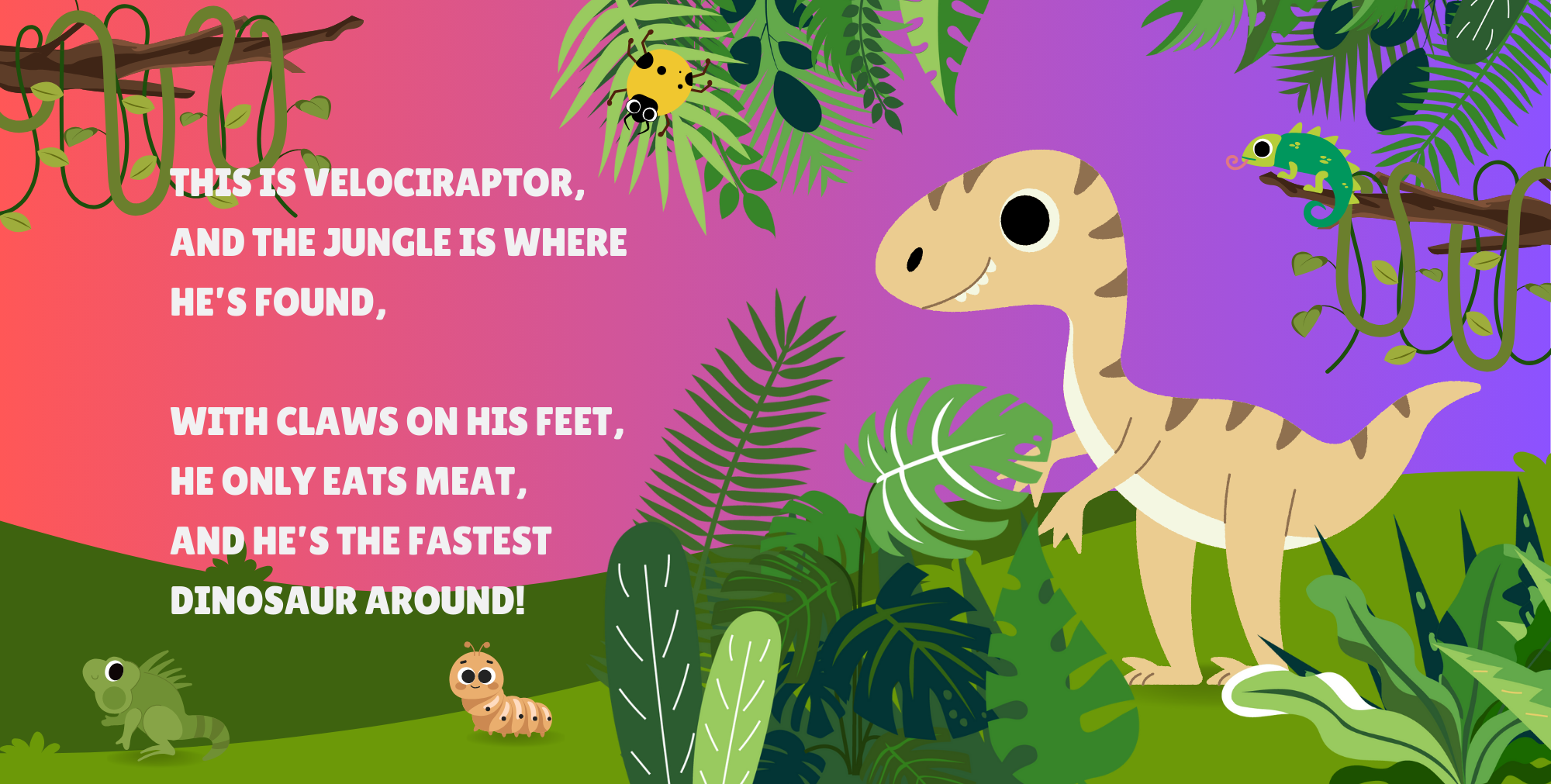 Velociraptor from My First Dinosaurs Book – A fun and interactive kids' book with vibrant illustrations, engaging rhymes, and early learning features for toddlers and preschoolers